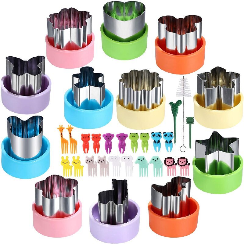 Kids Outdoor Kitchen Accessories - Paslanmaz Çelik Sebze Kesici Şekiller Çocuklar