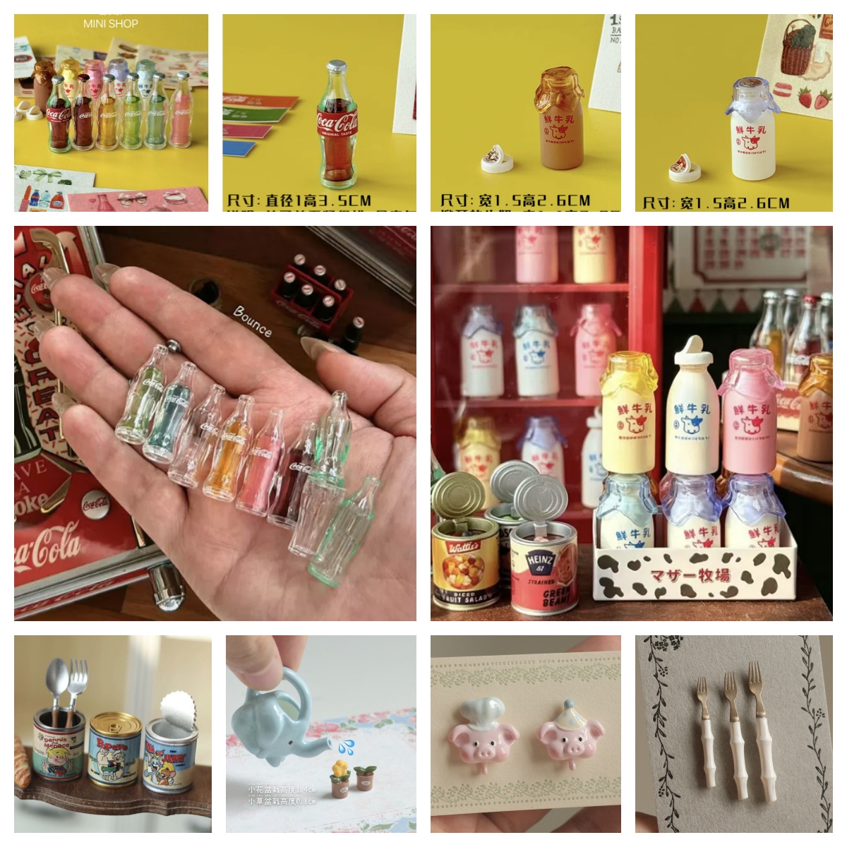 Kids Outdoor Kitchen Accessories - Mini Kola Süt Şişesi Seti 6